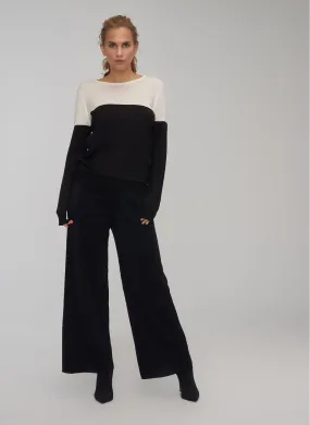 13802 Black Silvery Wide Leg Pants
