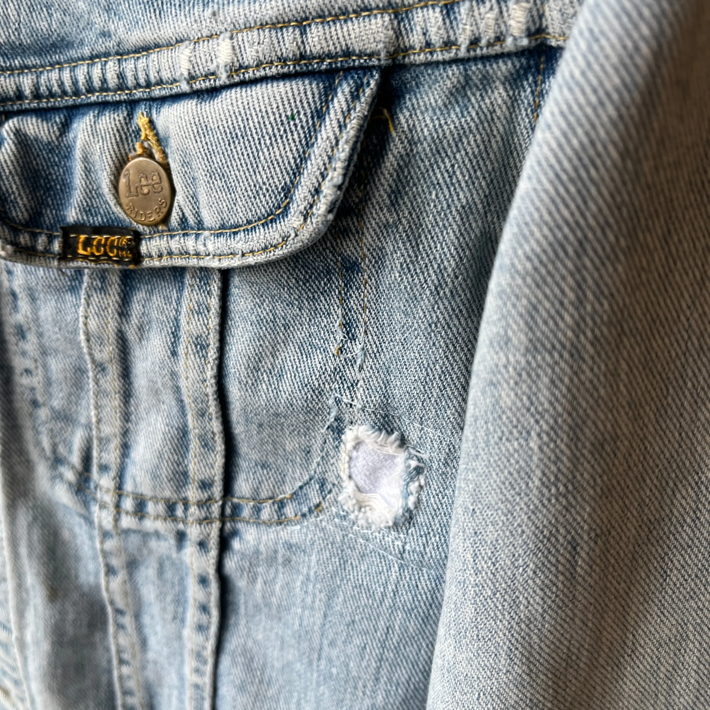 1980s Destroyed and Resurrected Lee Denim Jean Jacket (See Pics)