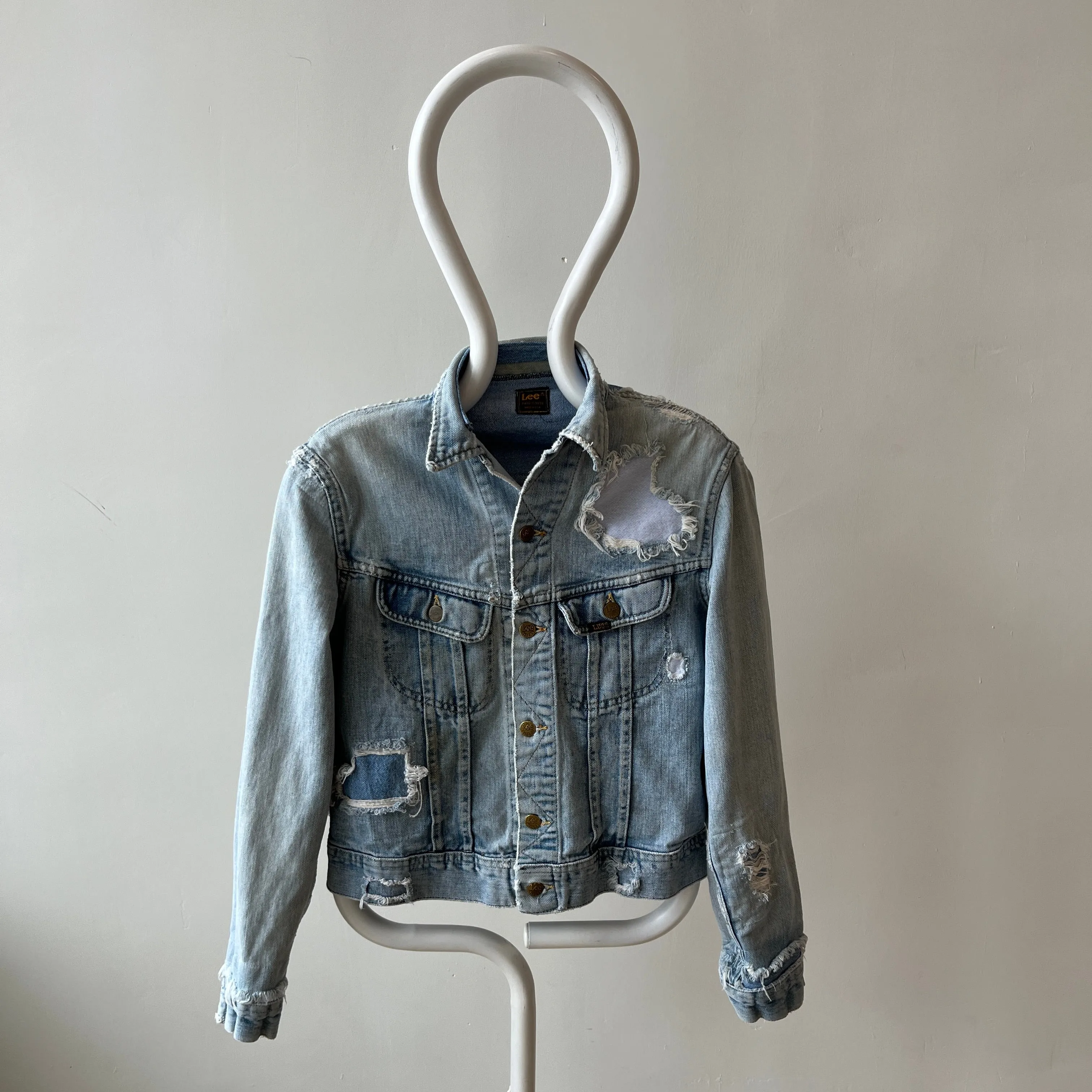 1980s Destroyed and Resurrected Lee Denim Jean Jacket (See Pics)