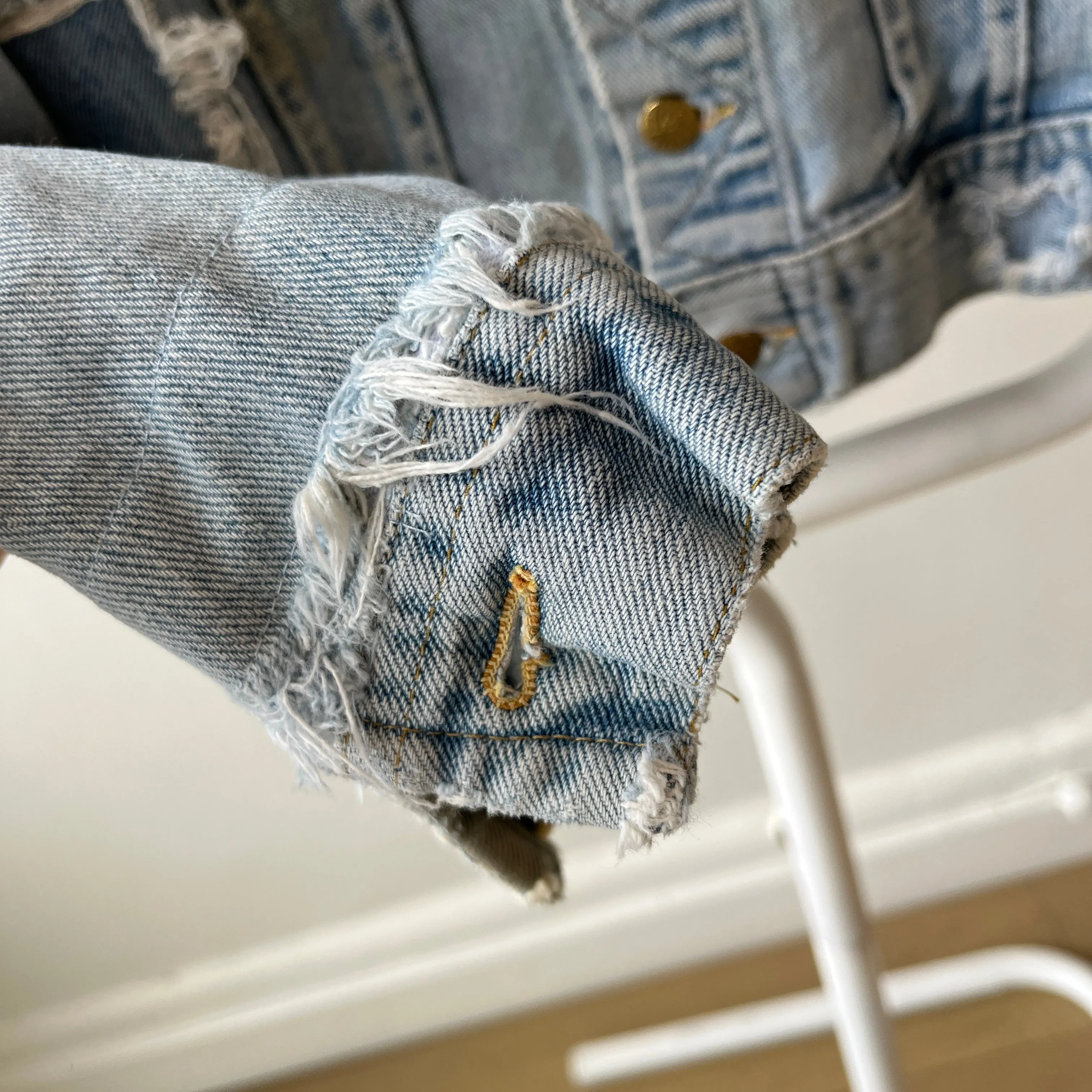 1980s Destroyed and Resurrected Lee Denim Jean Jacket (See Pics)