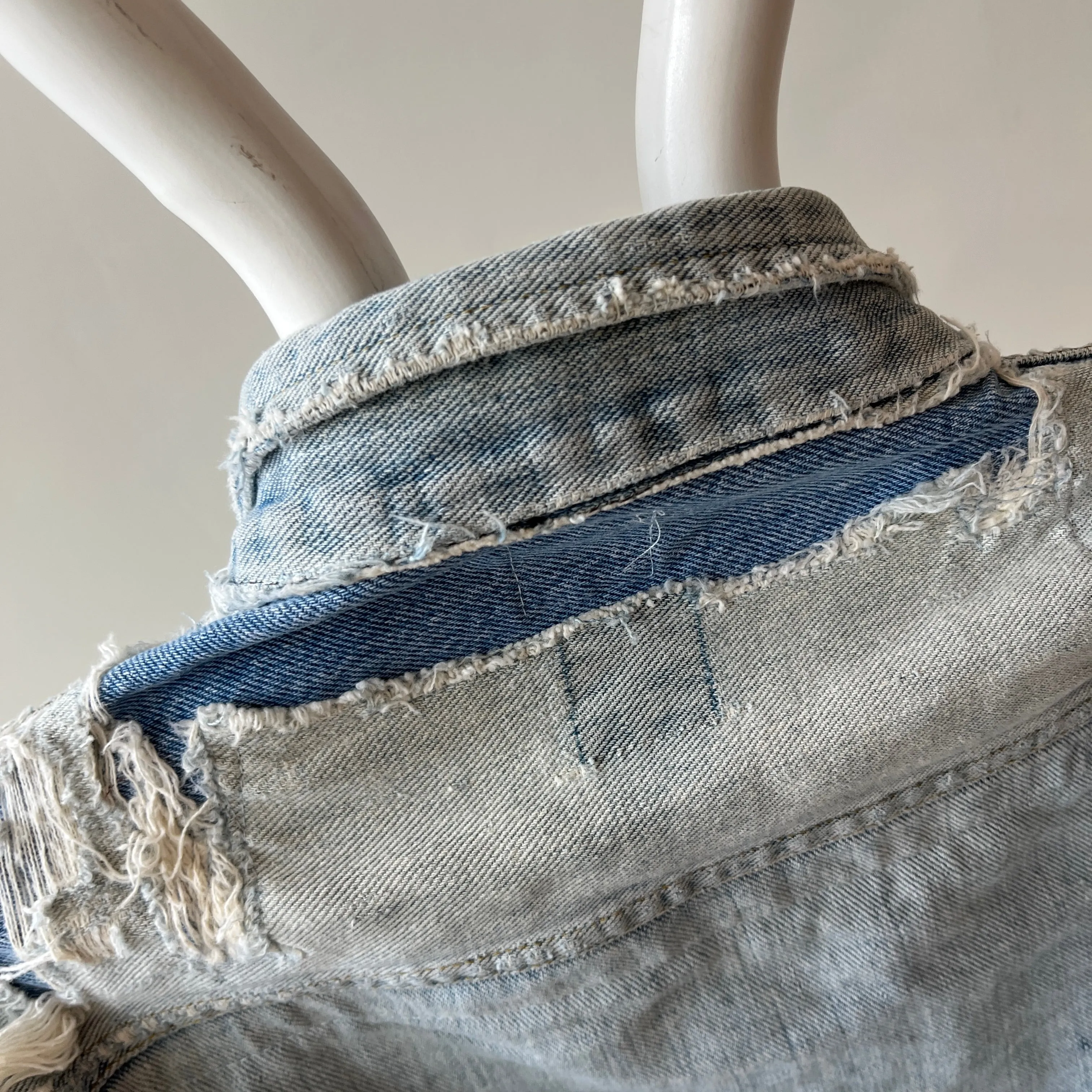 1980s Destroyed and Resurrected Lee Denim Jean Jacket (See Pics)