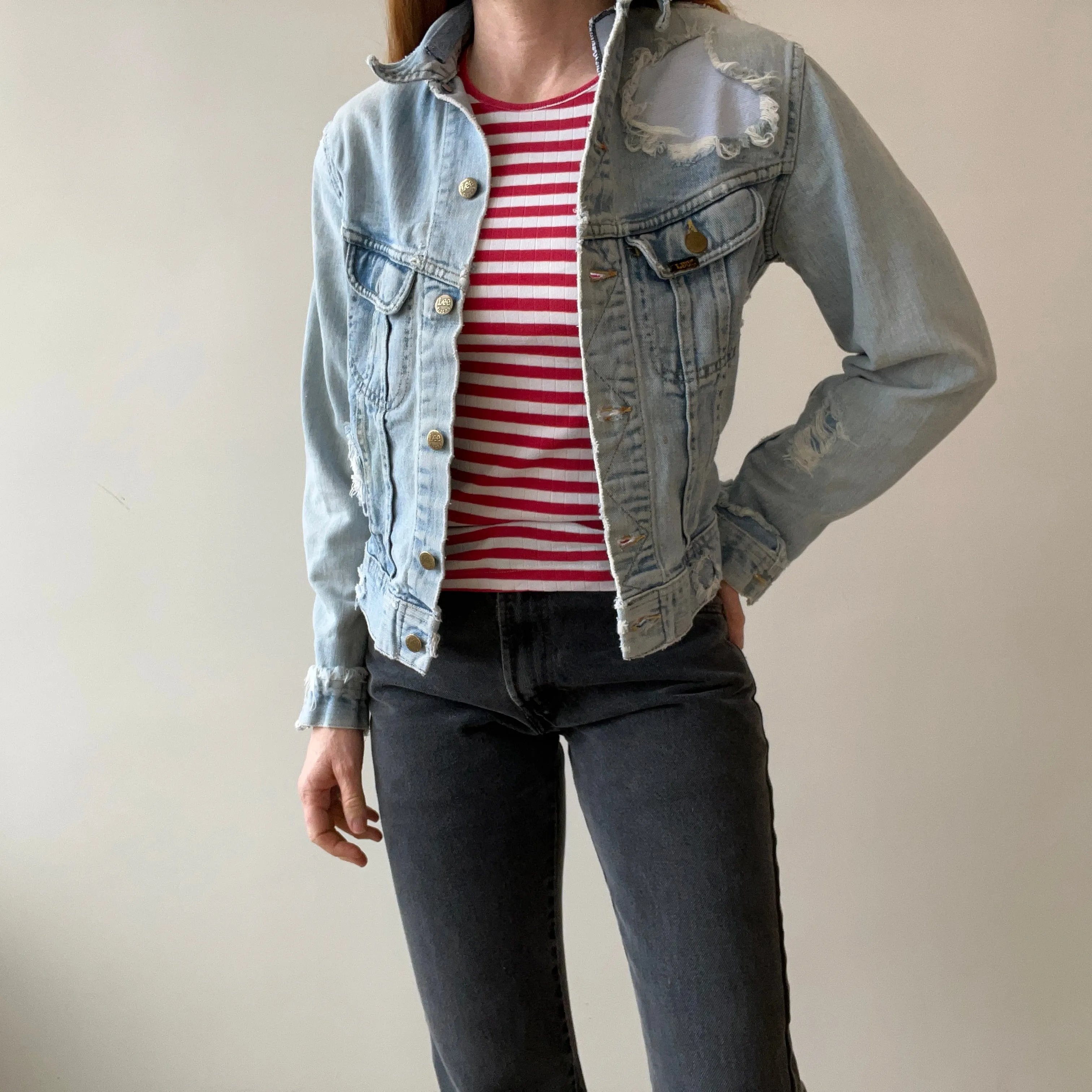 1980s Destroyed and Resurrected Lee Denim Jean Jacket (See Pics)
