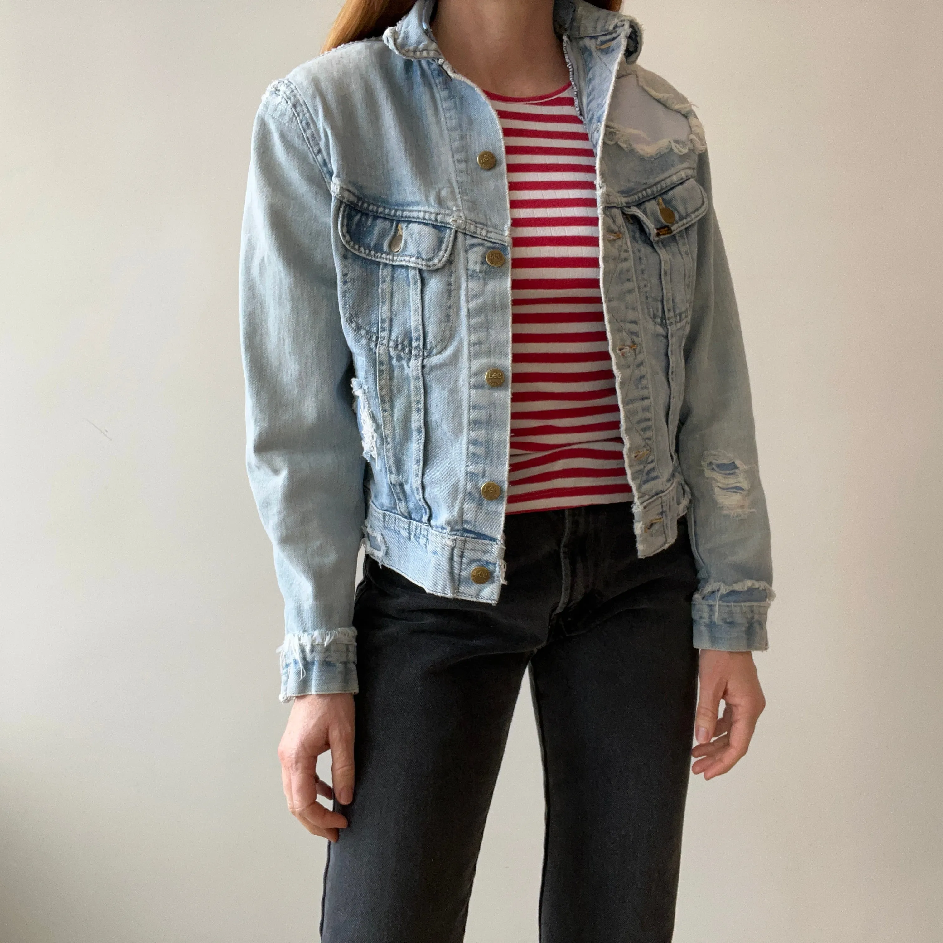 1980s Destroyed and Resurrected Lee Denim Jean Jacket (See Pics)