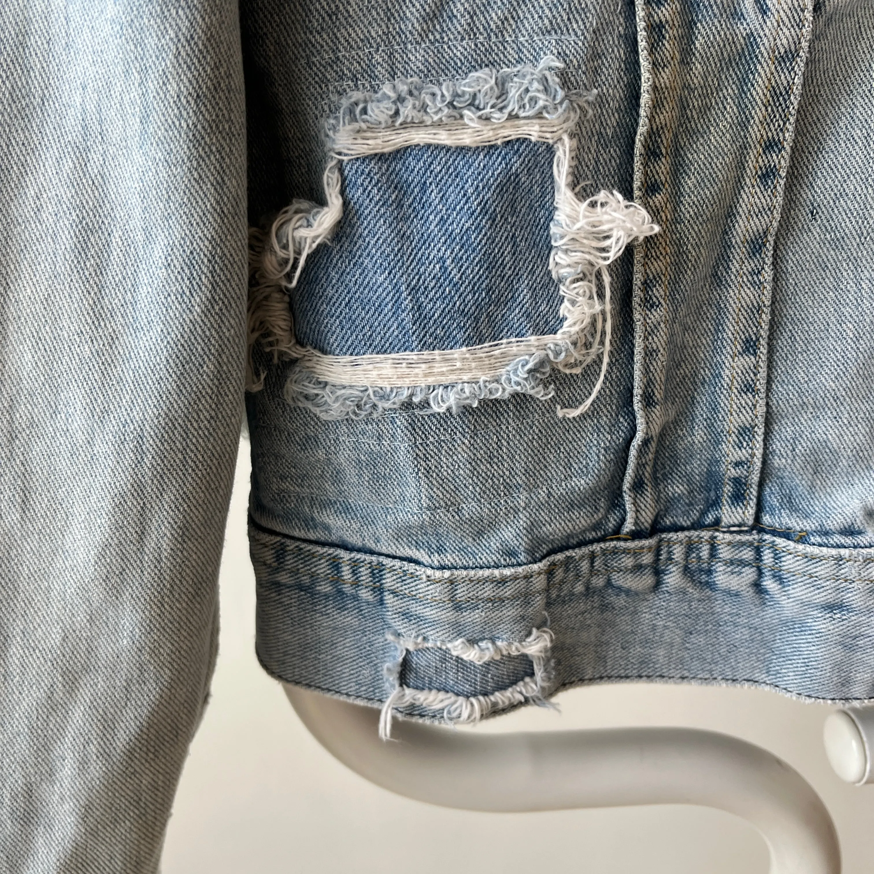 1980s Destroyed and Resurrected Lee Denim Jean Jacket (See Pics)