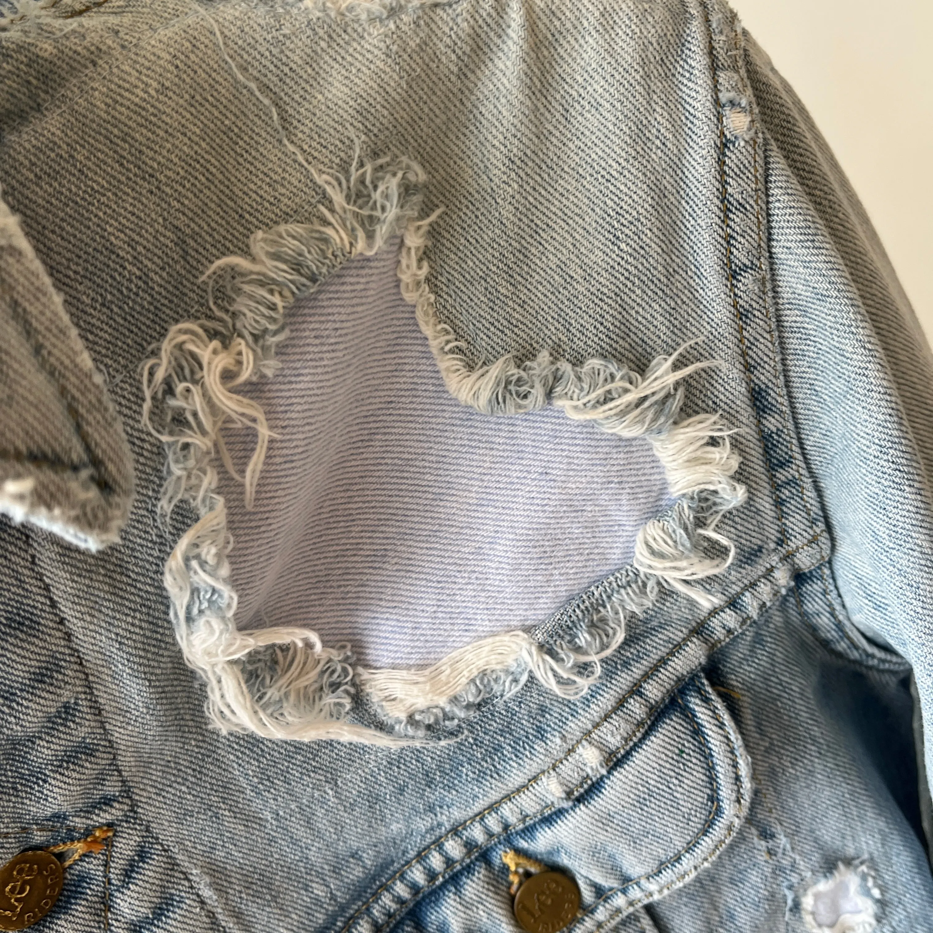 1980s Destroyed and Resurrected Lee Denim Jean Jacket (See Pics)