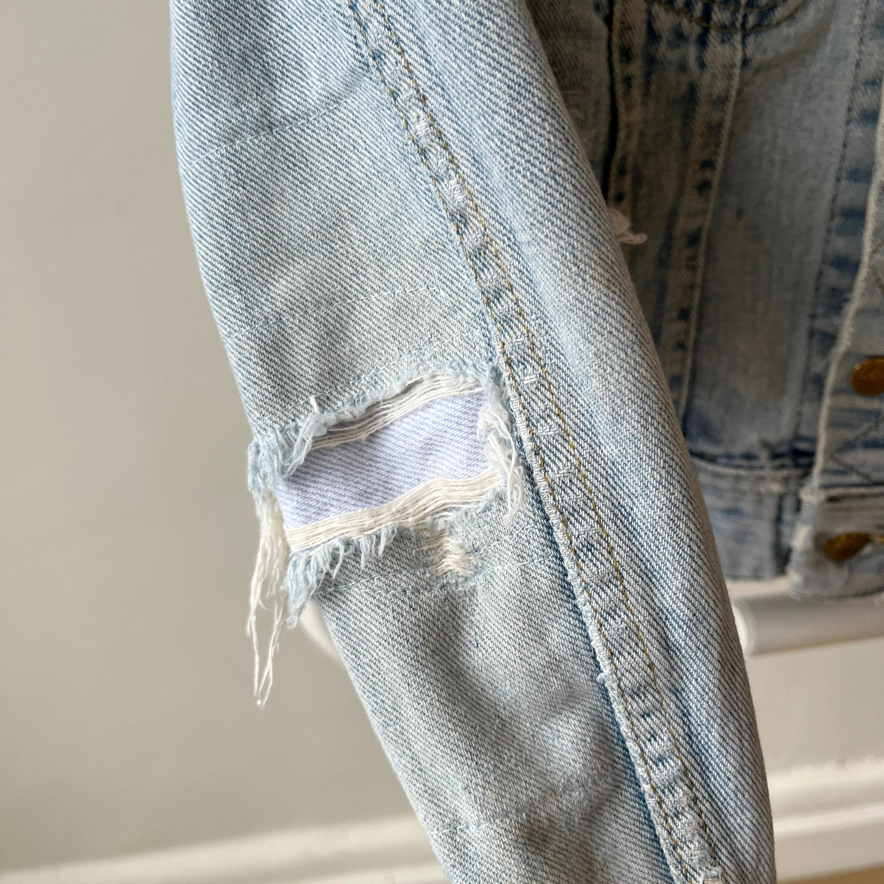 1980s Destroyed and Resurrected Lee Denim Jean Jacket (See Pics)