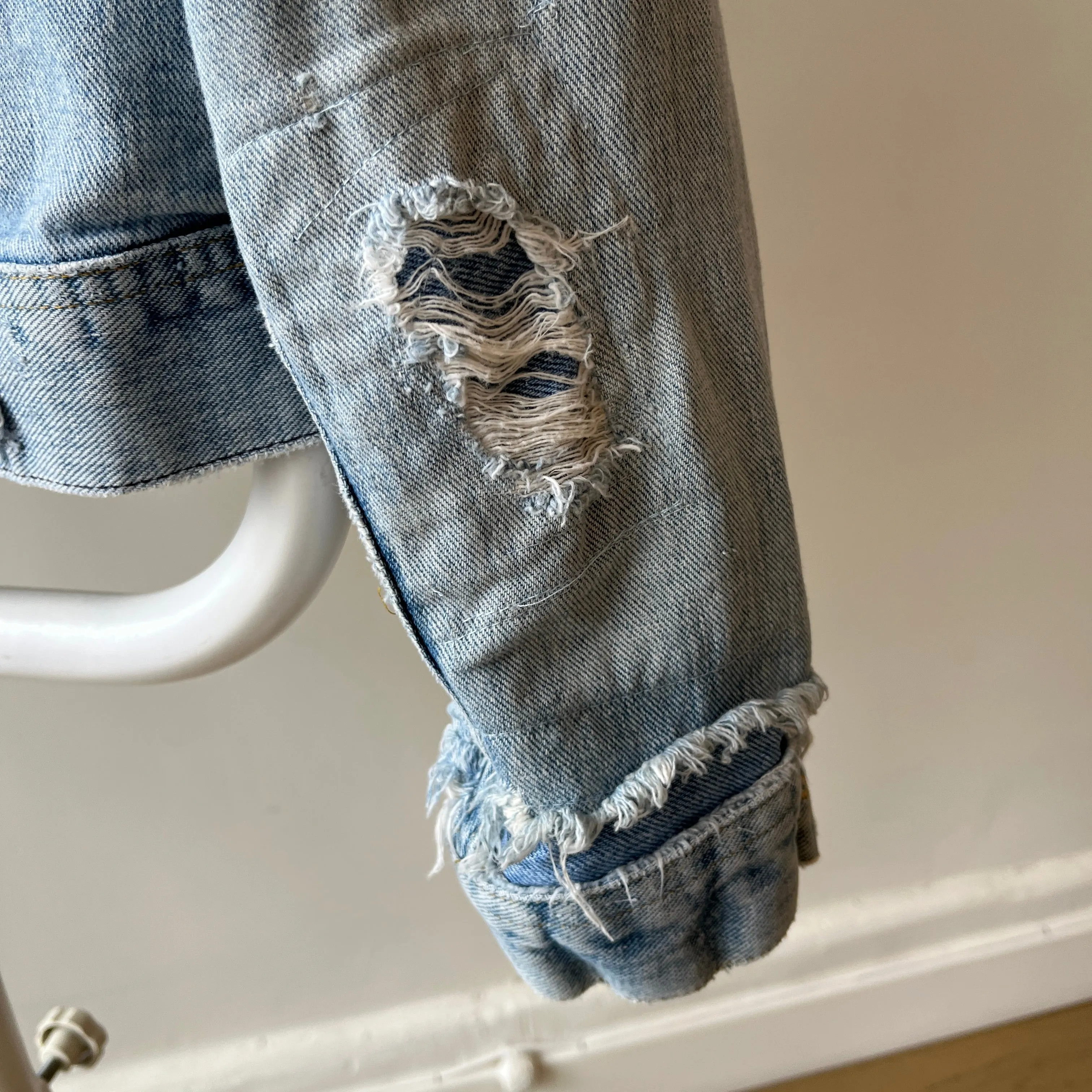 1980s Destroyed and Resurrected Lee Denim Jean Jacket (See Pics)