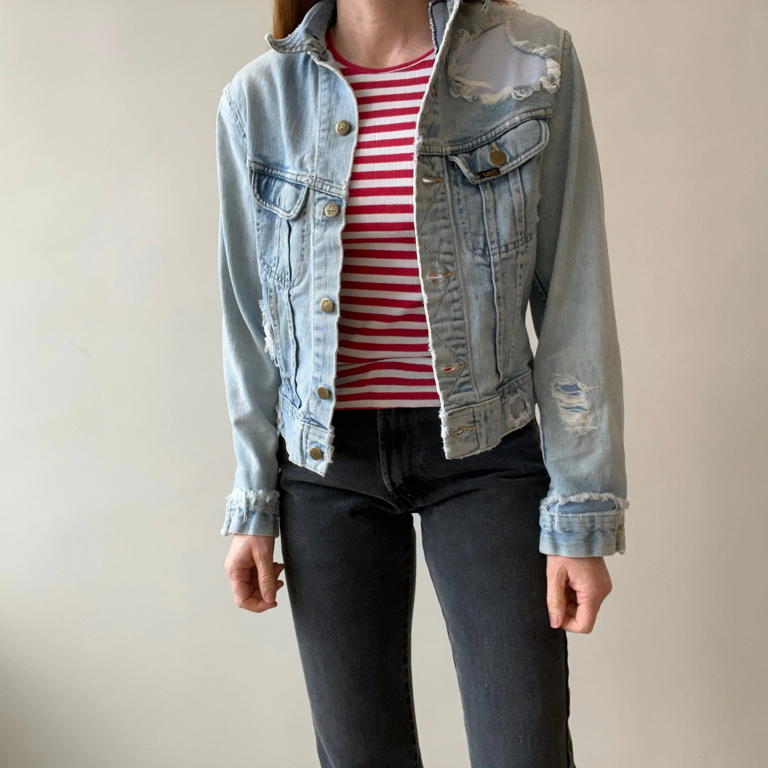 1980s Destroyed and Resurrected Lee Denim Jean Jacket (See Pics)