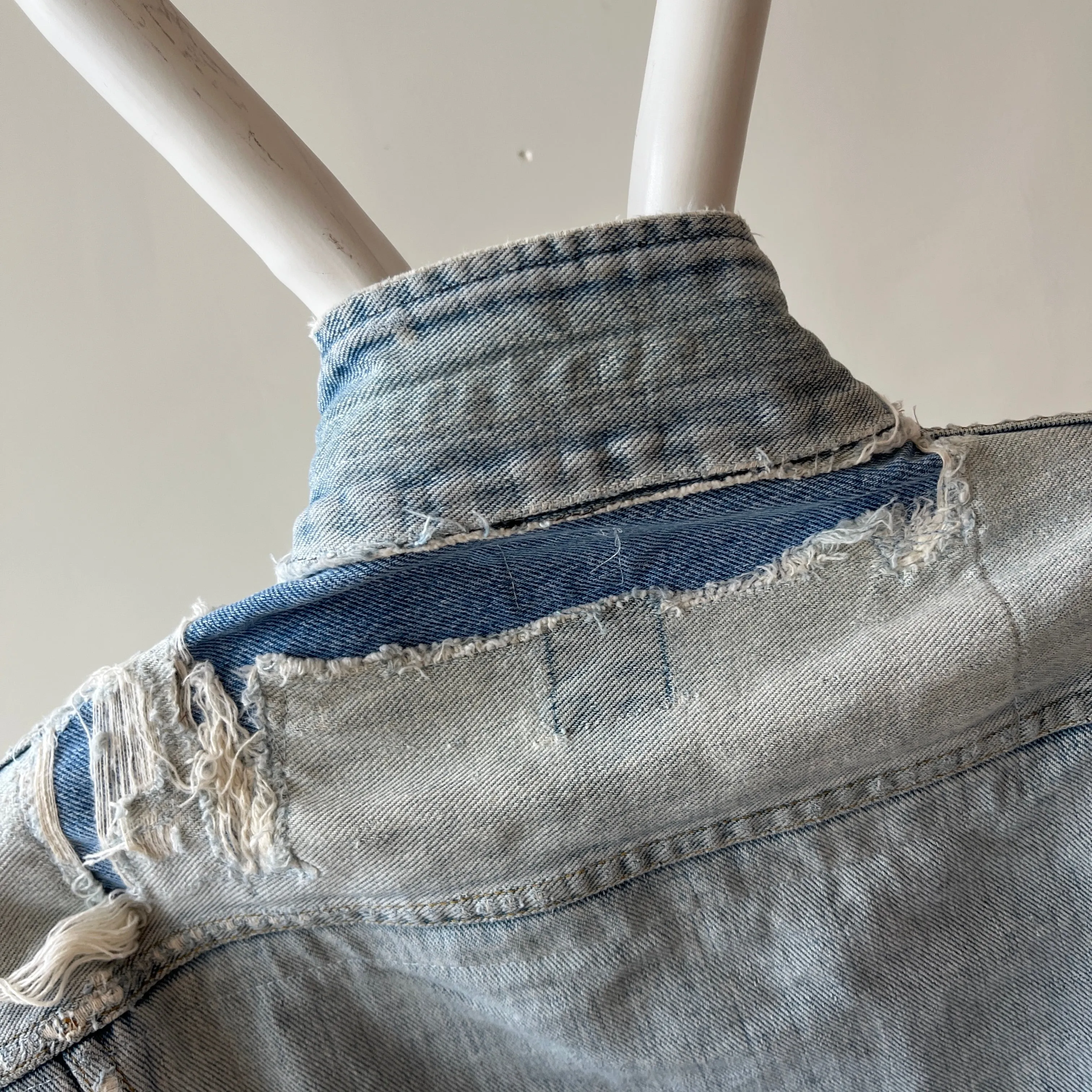 1980s Destroyed and Resurrected Lee Denim Jean Jacket (See Pics)