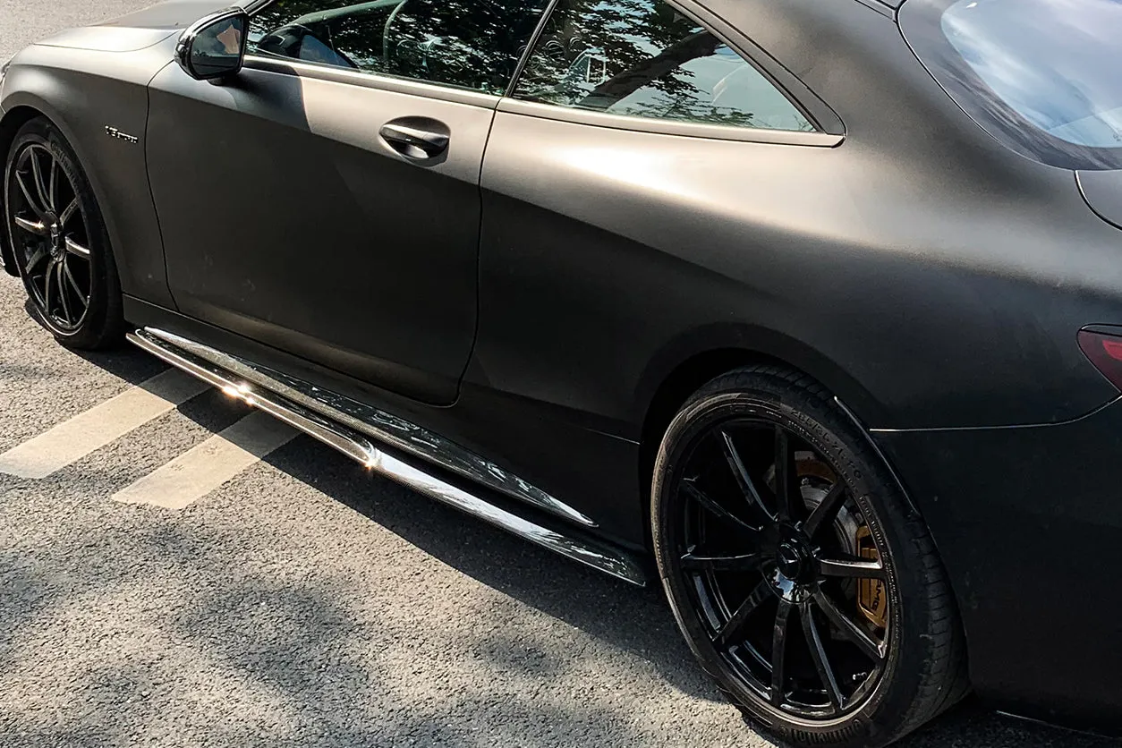 2014-2021 Mercedes Benz C217 S63/S65 AMG Coupe BKSS Style Carbon Fiber Side Skirts