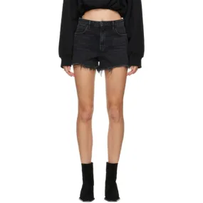 Alexander Wang Grey Denim Bite Zip Shorts