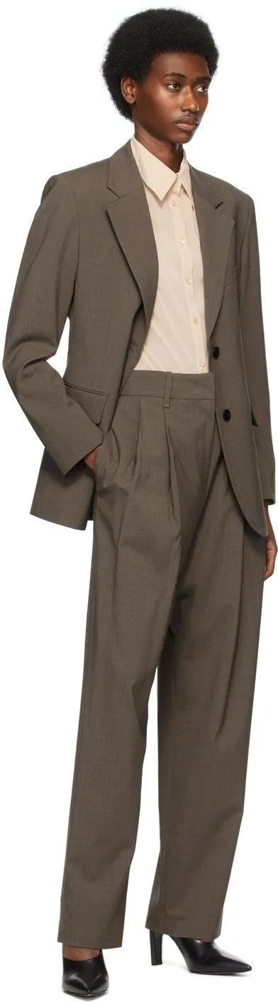 Arch The Brown Wool Two Pleats Trousers