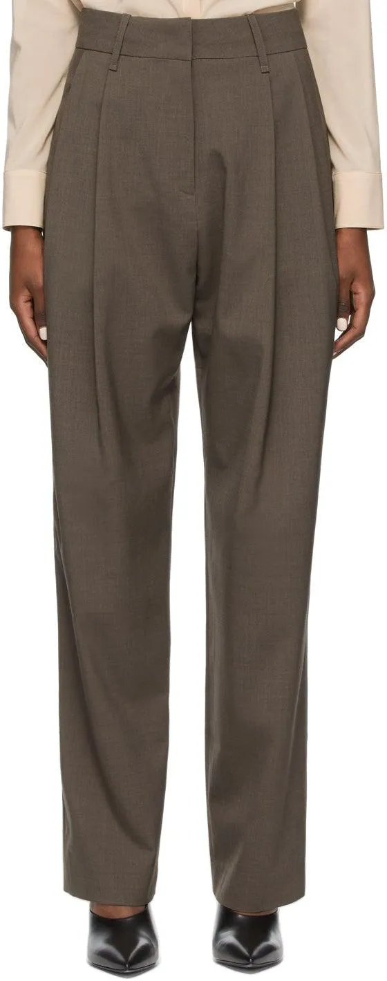 Arch The Brown Wool Two Pleats Trousers