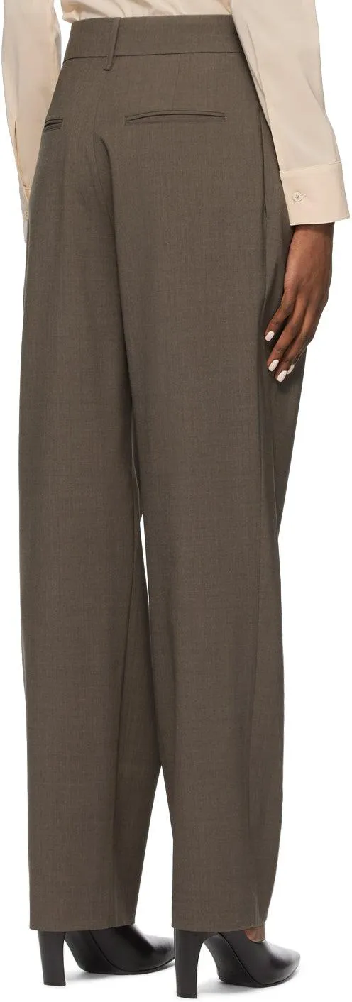 Arch The Brown Wool Two Pleats Trousers