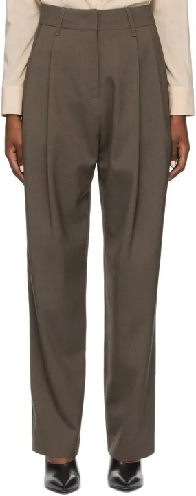 Arch The Brown Wool Two Pleats Trousers