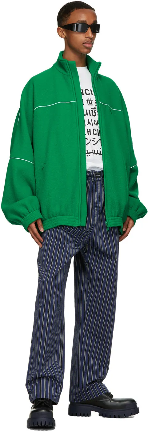 Balenciaga Navy Gabardine Pyjama Trousers