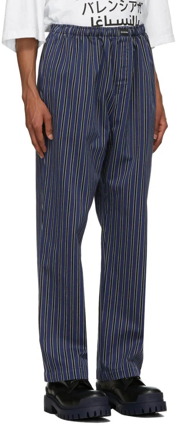 Balenciaga Navy Gabardine Pyjama Trousers