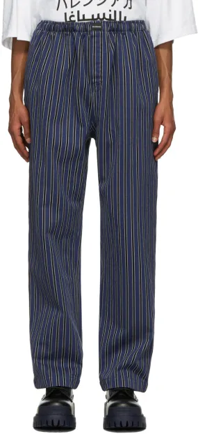 Balenciaga Navy Gabardine Pyjama Trousers