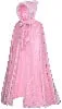 Deluxe Elsa Princess Purple Cape Costume for 3-12 Girls Years