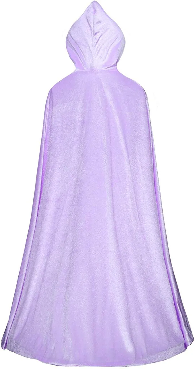 Deluxe Elsa Princess Purple Cape Costume for 3-12 Girls Years
