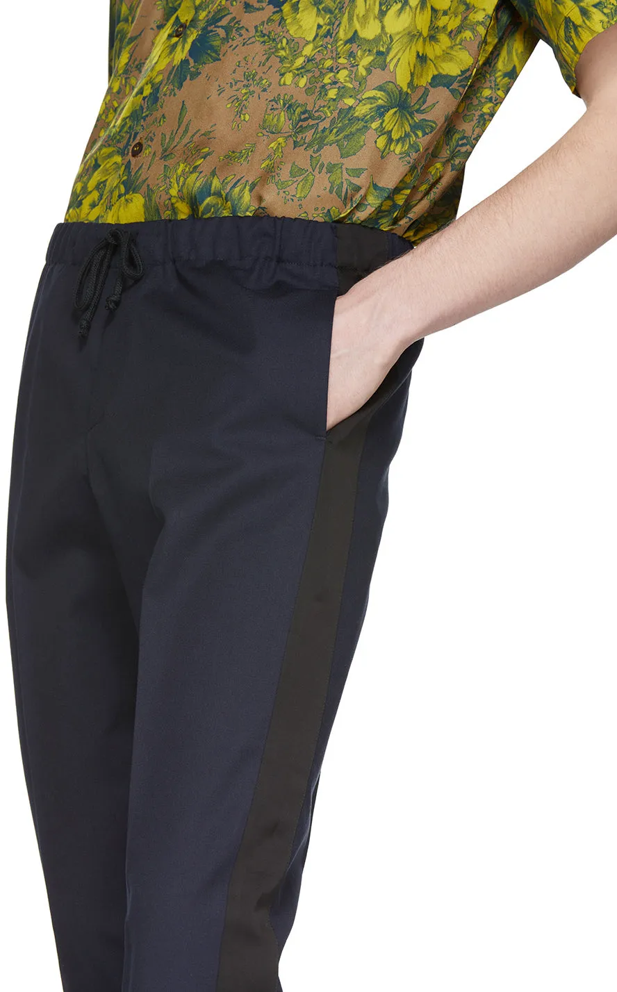 Dries Van Noten Navy Perkino Tape Trousers