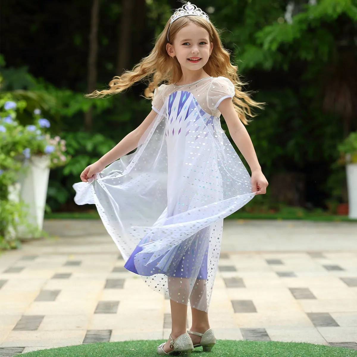 Elsa Dress Princess Costume for Girls Frozen 2 Sequin Cosplay Party Dress up