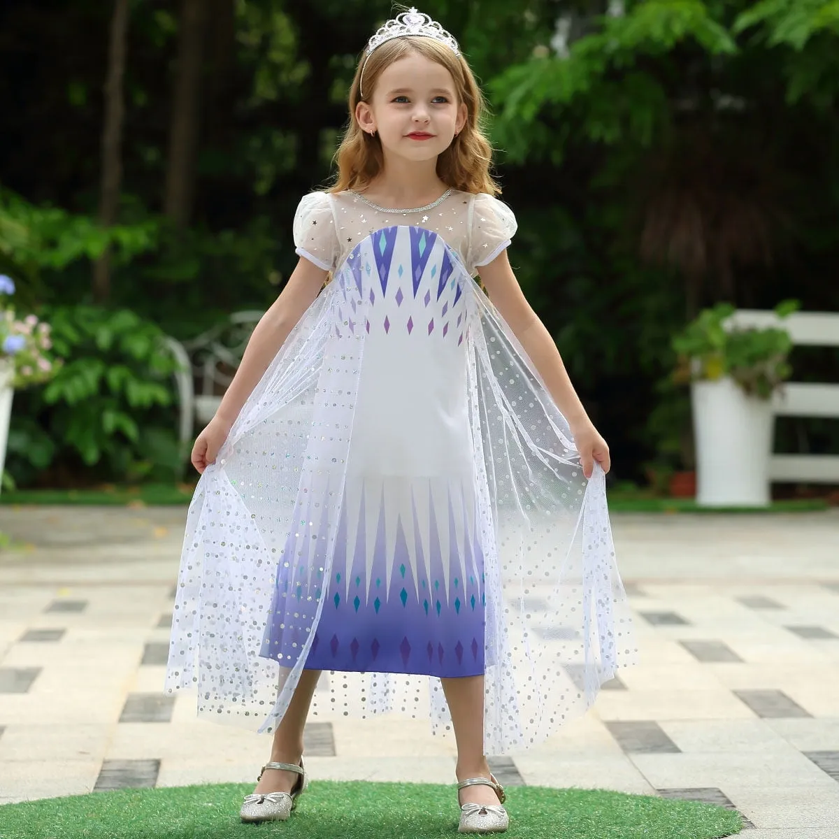 Elsa Dress Princess Costume for Girls Frozen 2 Sequin Cosplay Party Dress up