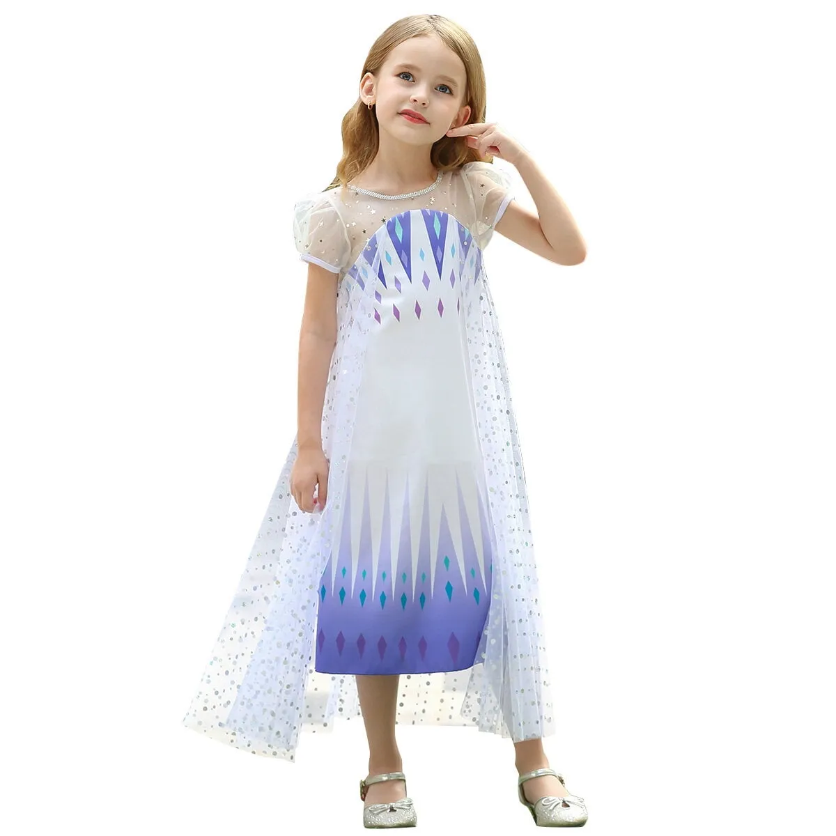 Elsa Dress Princess Costume for Girls Frozen 2 Sequin Cosplay Party Dress up