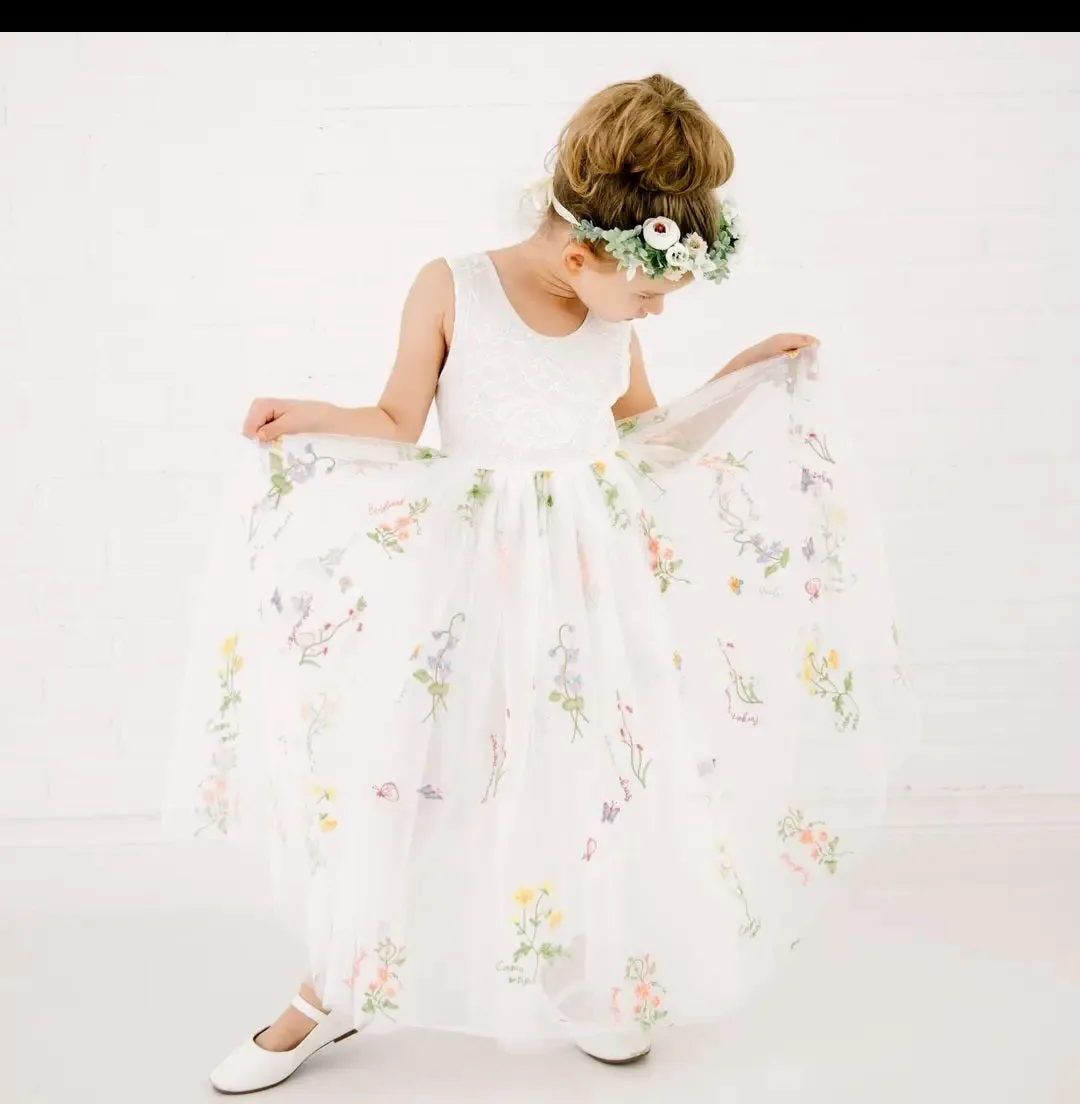 Girls  Floral Tulle Dress – Toddler to Big Kid (2T–9Y) | Birthday, Flower Girl, Special Occasion