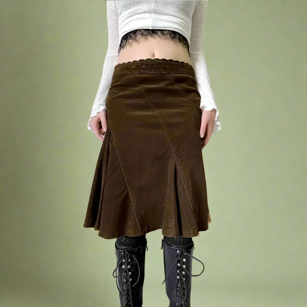 Goblincore Paneled A-Line Skirt