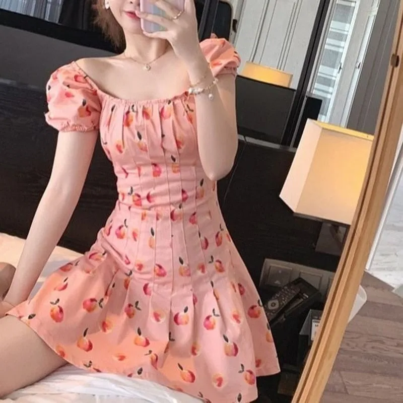 Kawaii Pink Floral Dress