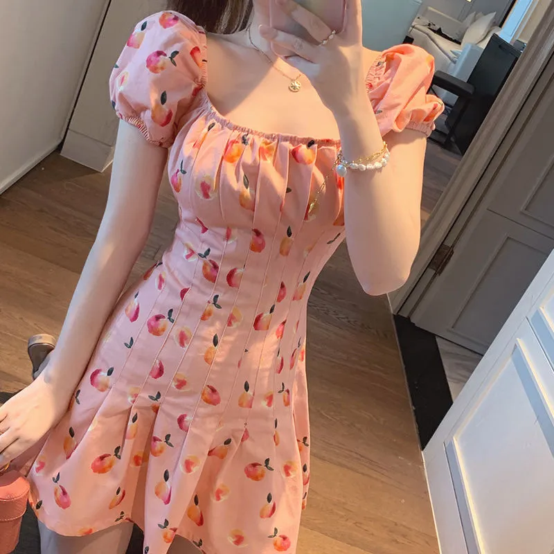 Kawaii Pink Floral Dress