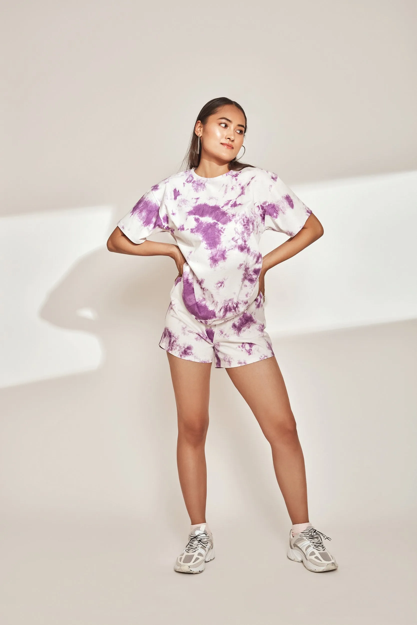 Lavender Tie & Dye Shorts