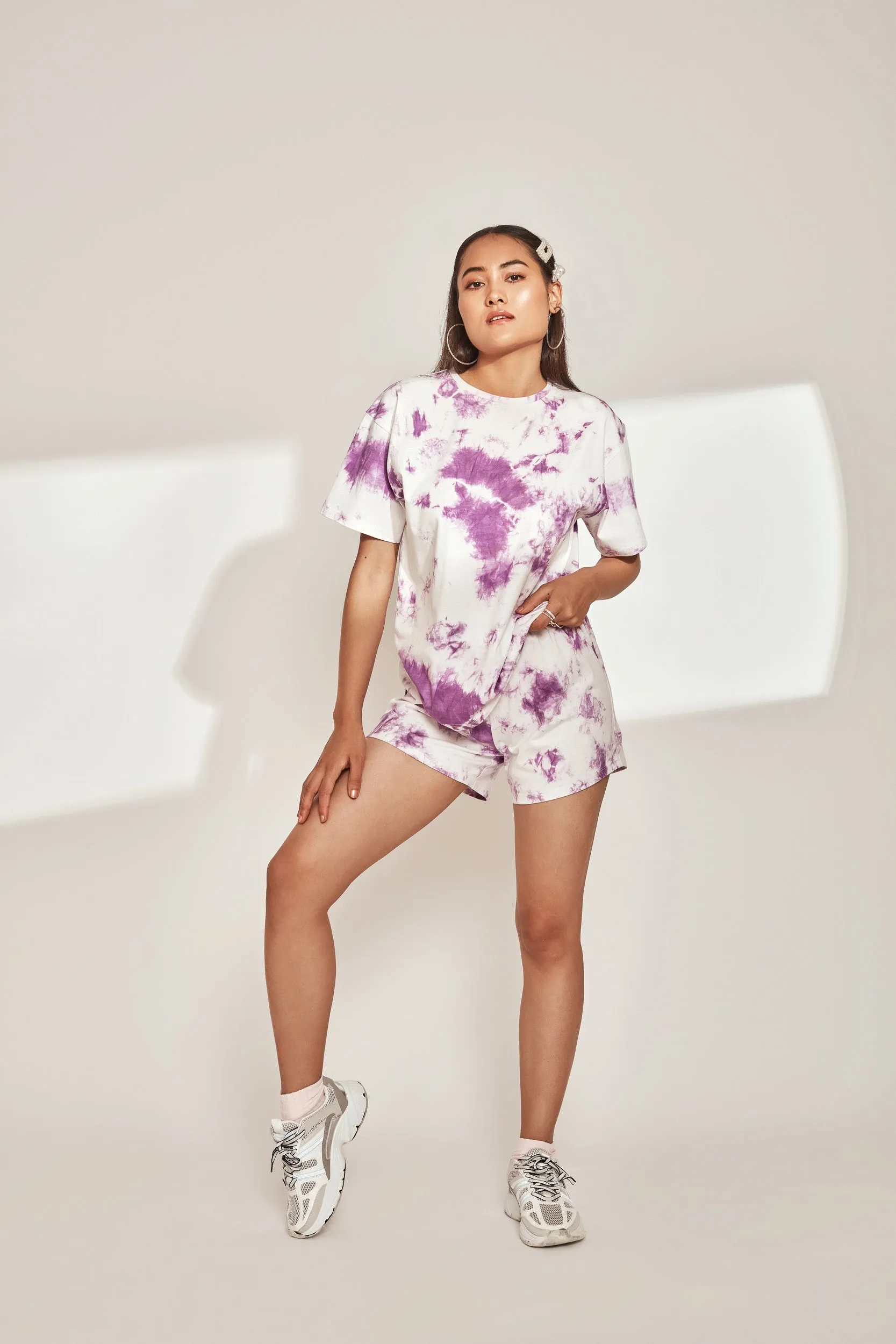 Lavender Tie & Dye Shorts