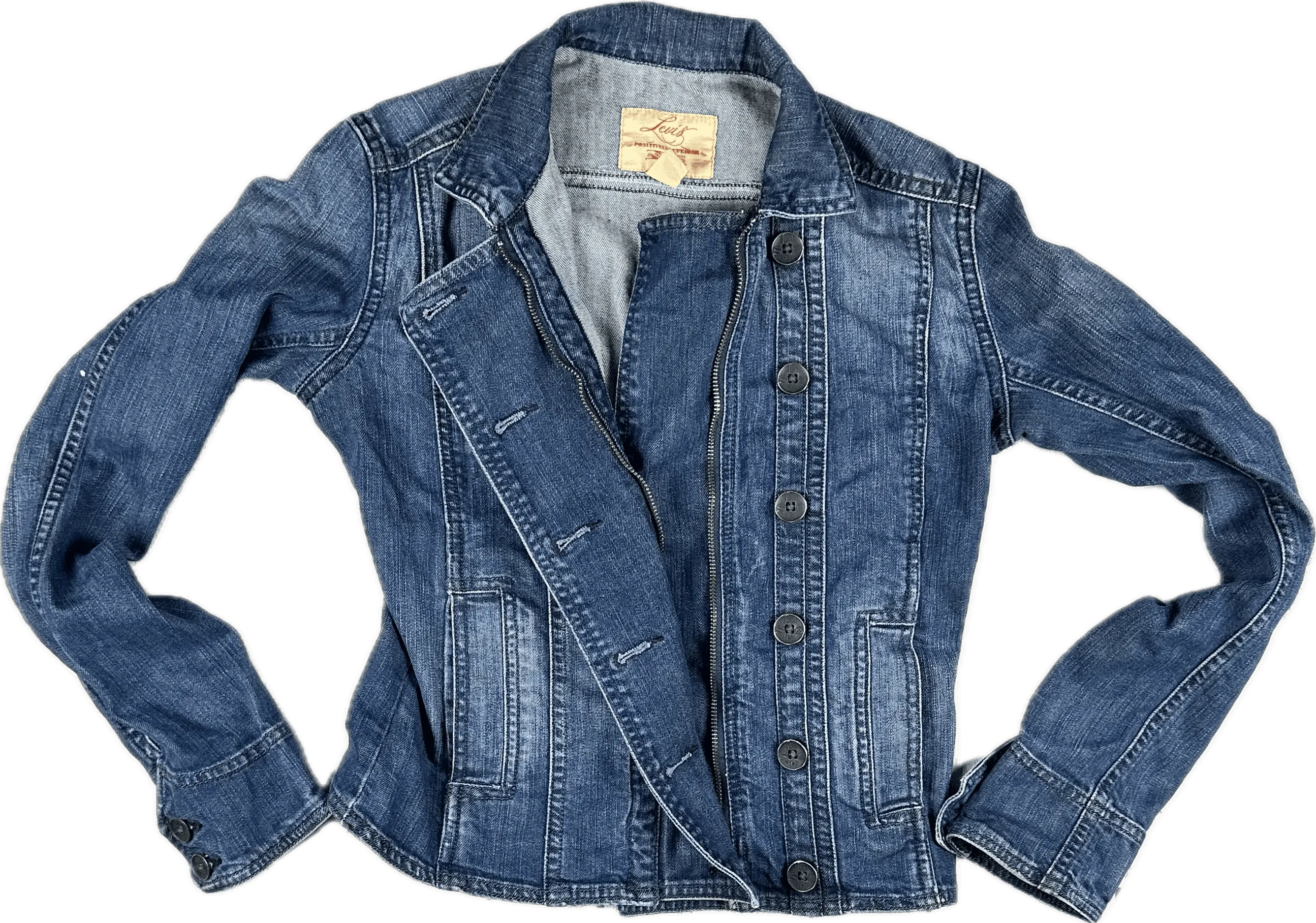 Levis Zip & Button Front Denim Jacket - Size S