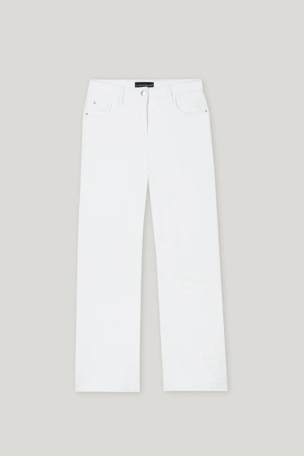 LUISA CERANO White Wide Leg Jeans