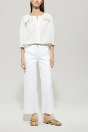 LUISA CERANO White Wide Leg Jeans