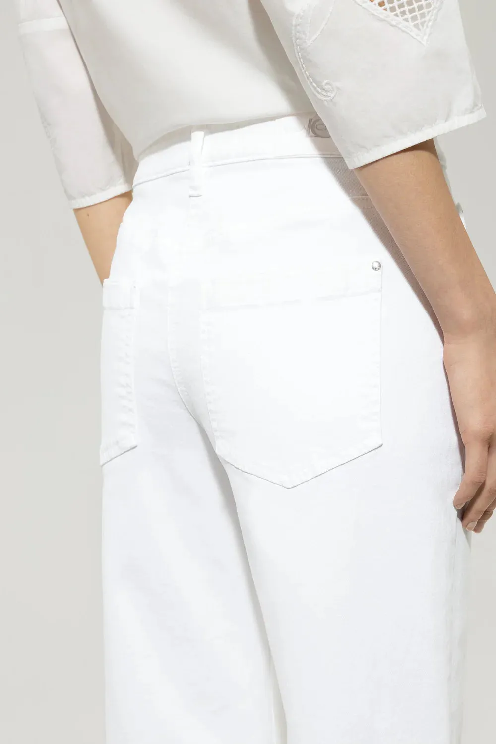 LUISA CERANO White Wide Leg Jeans