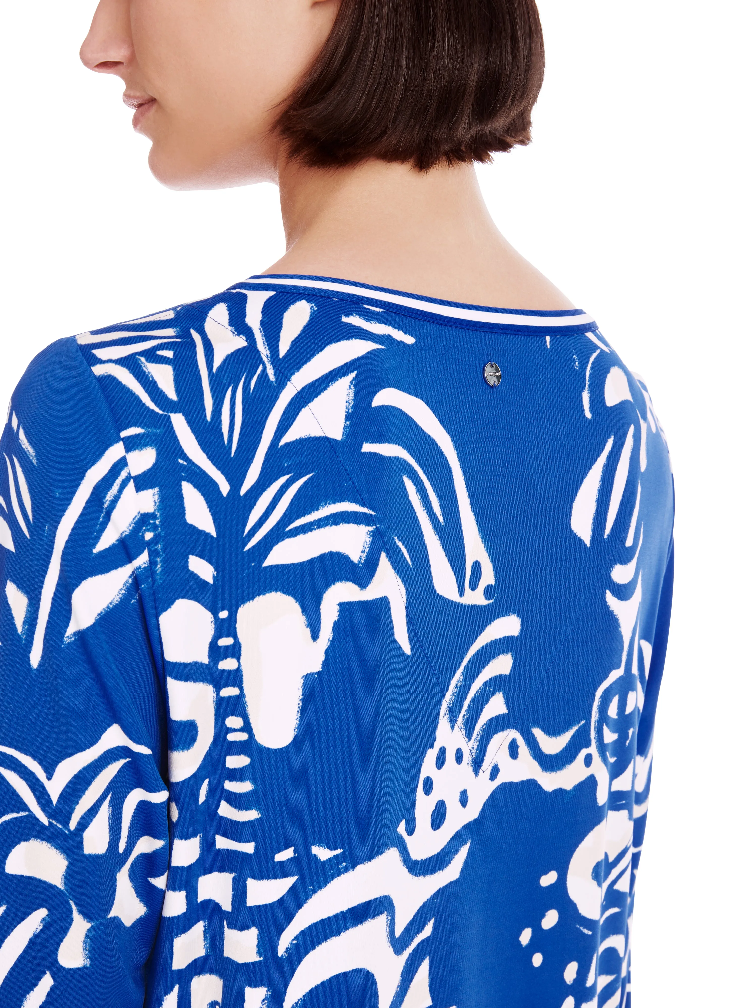 MARC CAIN Blue Abstract Design Blouse
