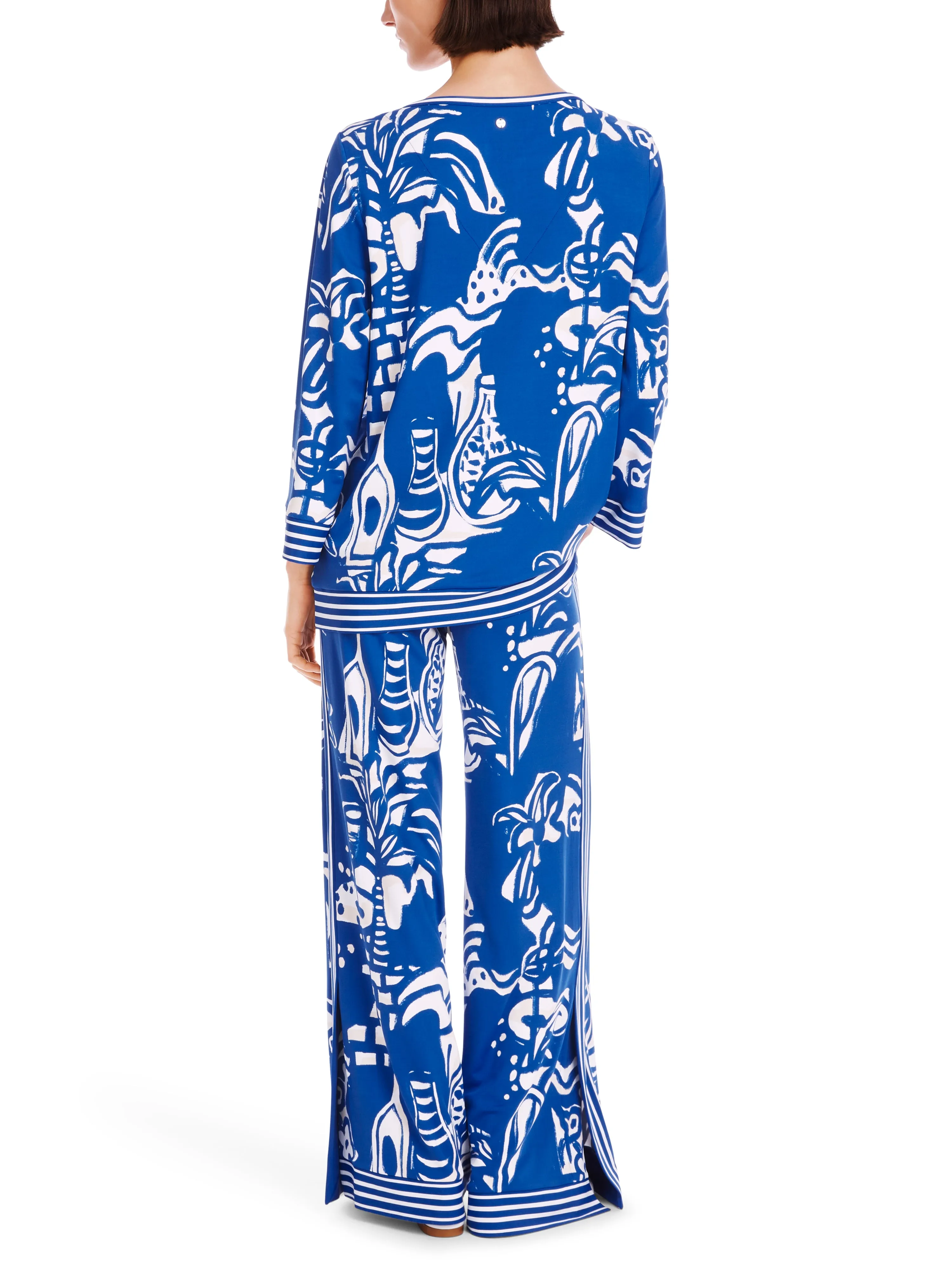 MARC CAIN Blue Abstract Design Blouse