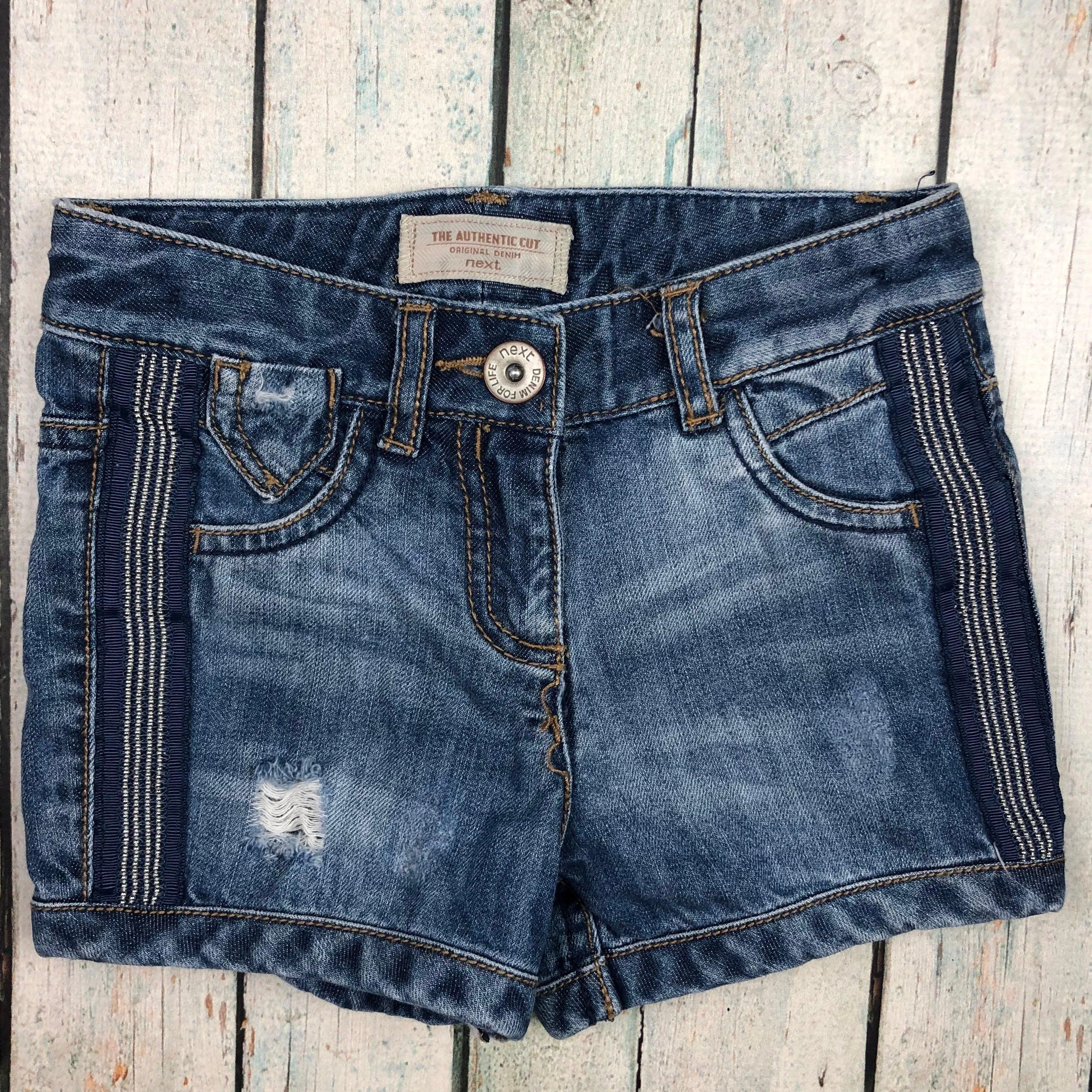 Next Girts Distressed Denim Shorts - Size 4Y