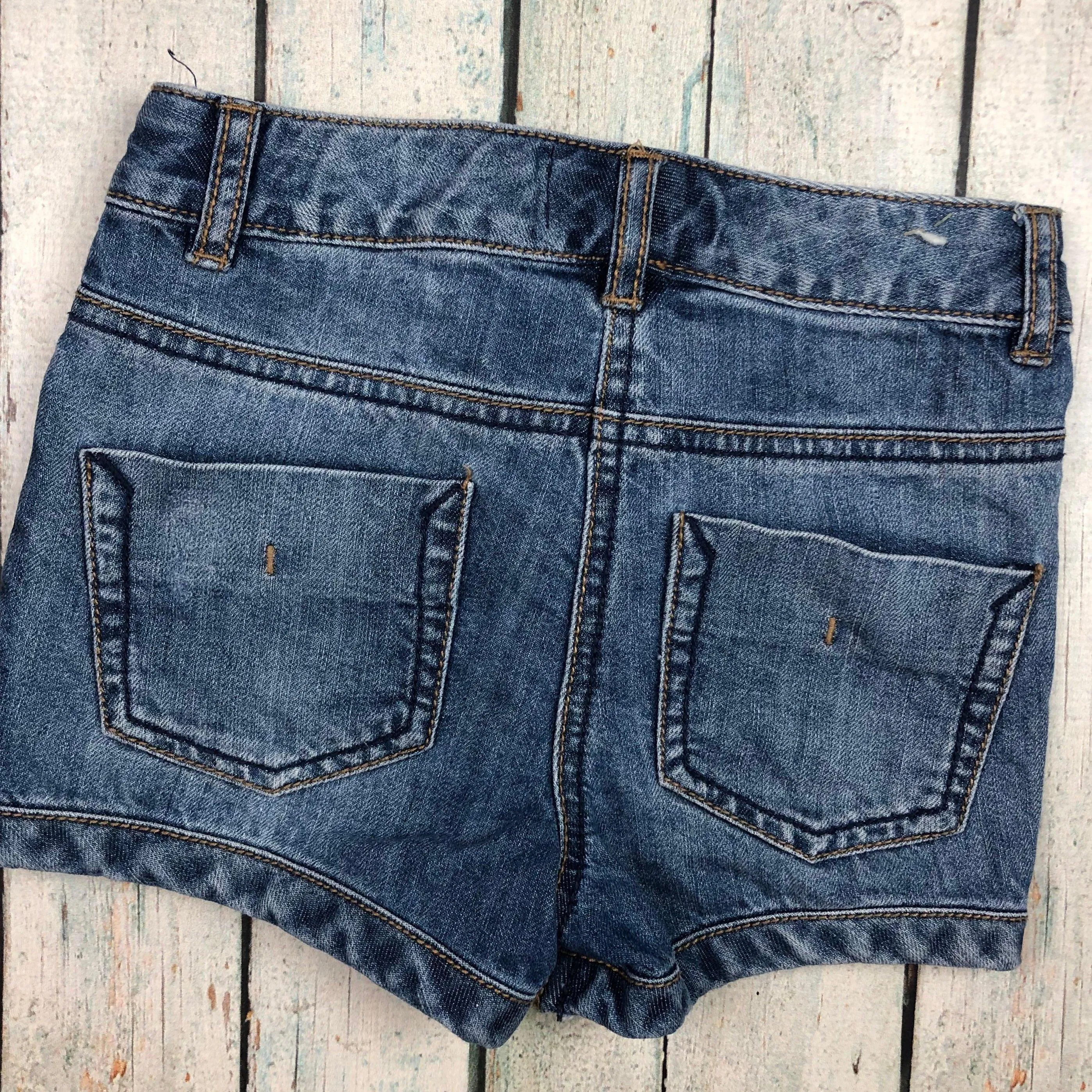 Next Girts Distressed Denim Shorts - Size 4Y