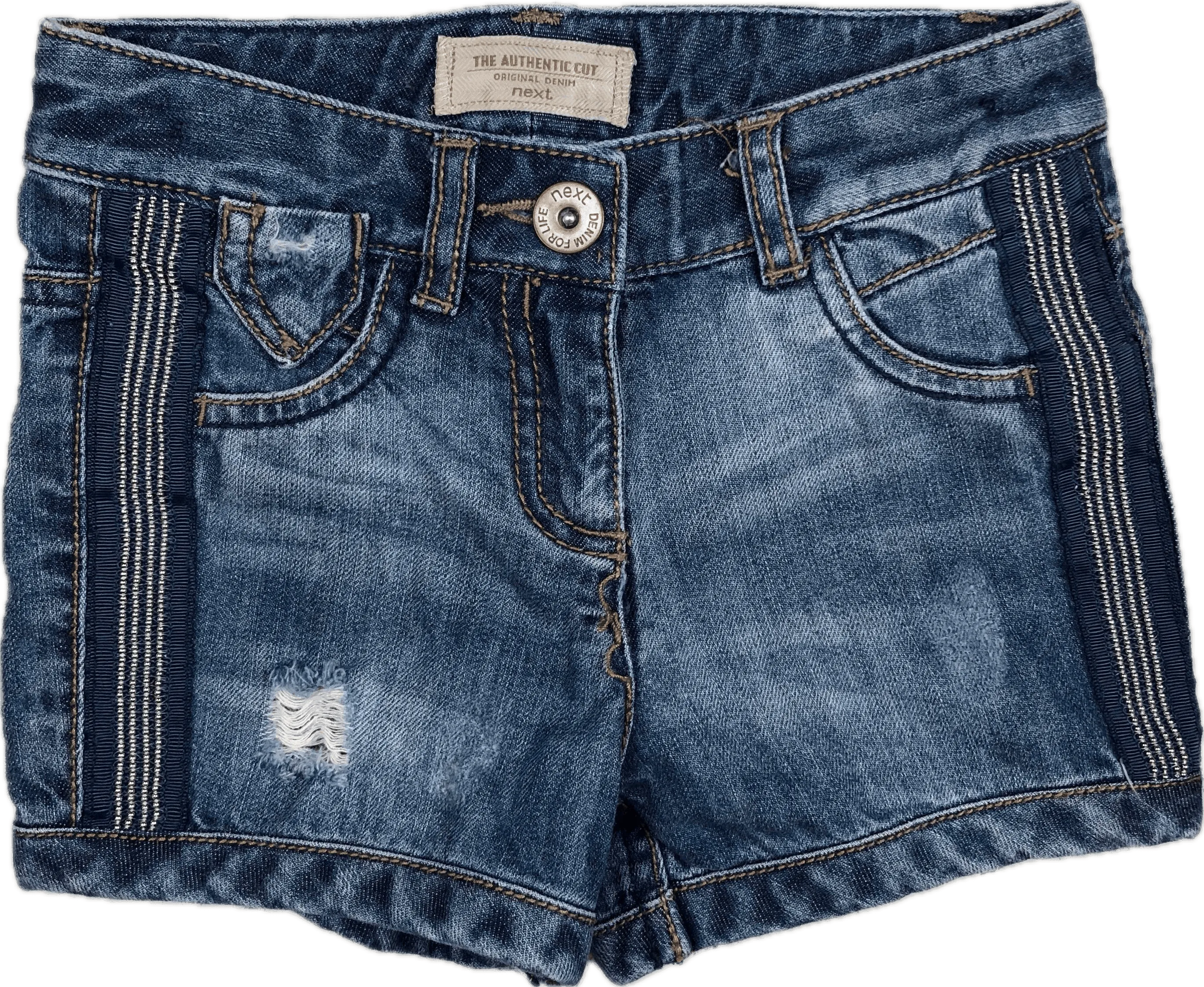 Next Girts Distressed Denim Shorts - Size 4Y
