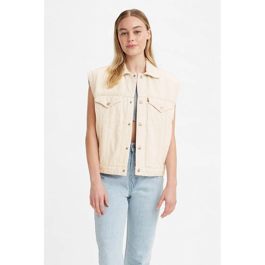NWT - Levis Wellthread Sleeveless Trucker Jacket - Size L