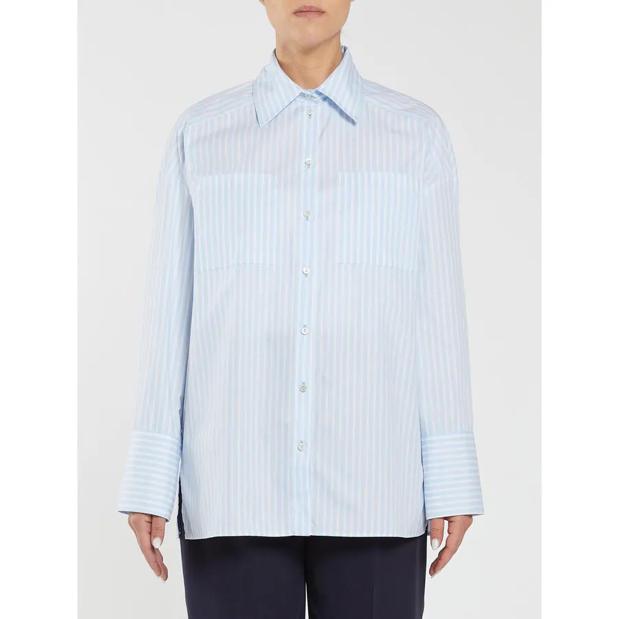 PENNY BLACK White & Blue Striped Shirt