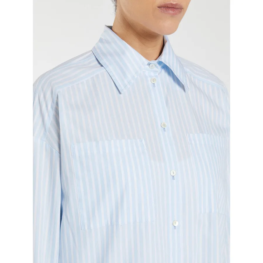 PENNY BLACK White & Blue Striped Shirt