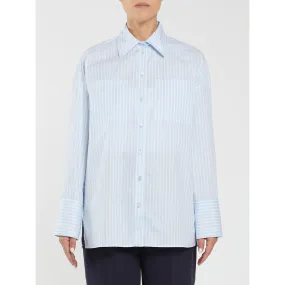 PENNY BLACK White & Blue Striped Shirt