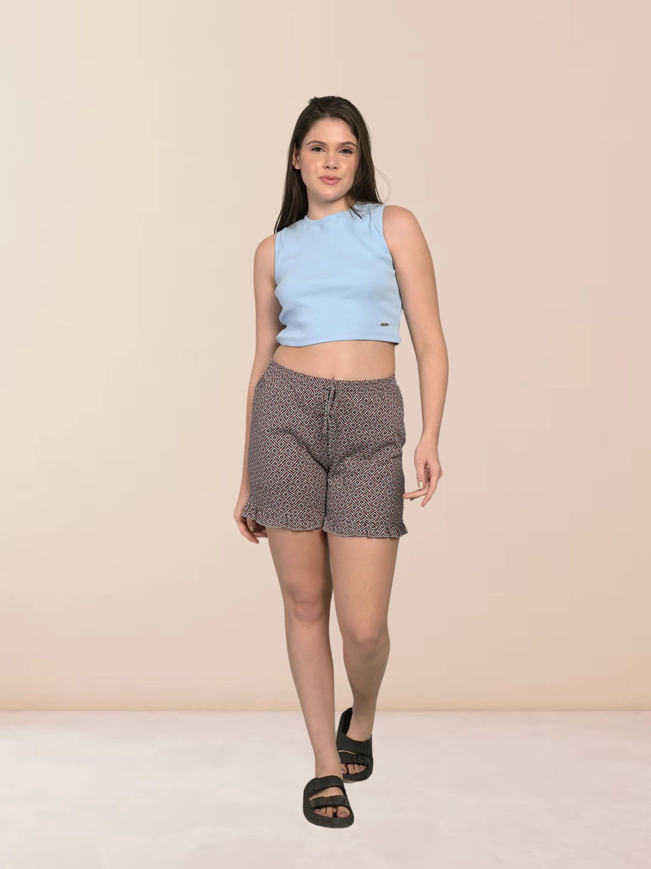 Printed Pure Cotton Casual Shorts