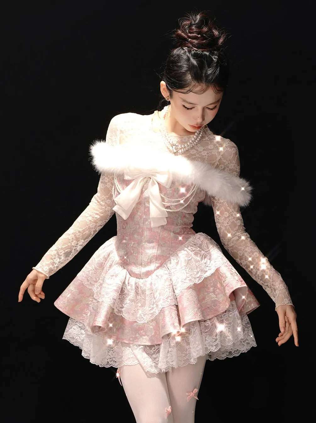 Ribbon Princess Letter Love Dress Rich