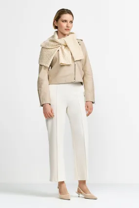 RICH AND ROYAL Pearl White Trousers